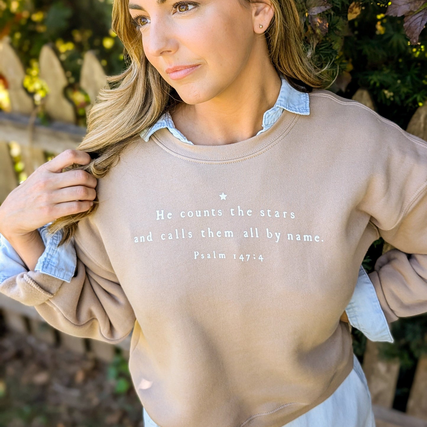He Counts the Stars Crop Sweatshirt