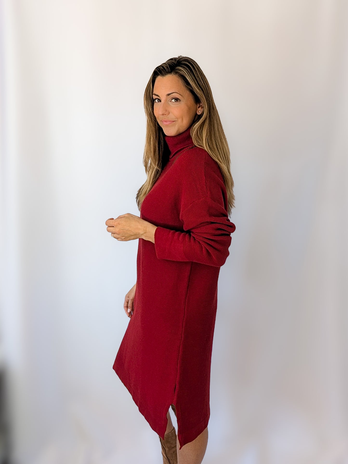 Burgundy Sweater Dress