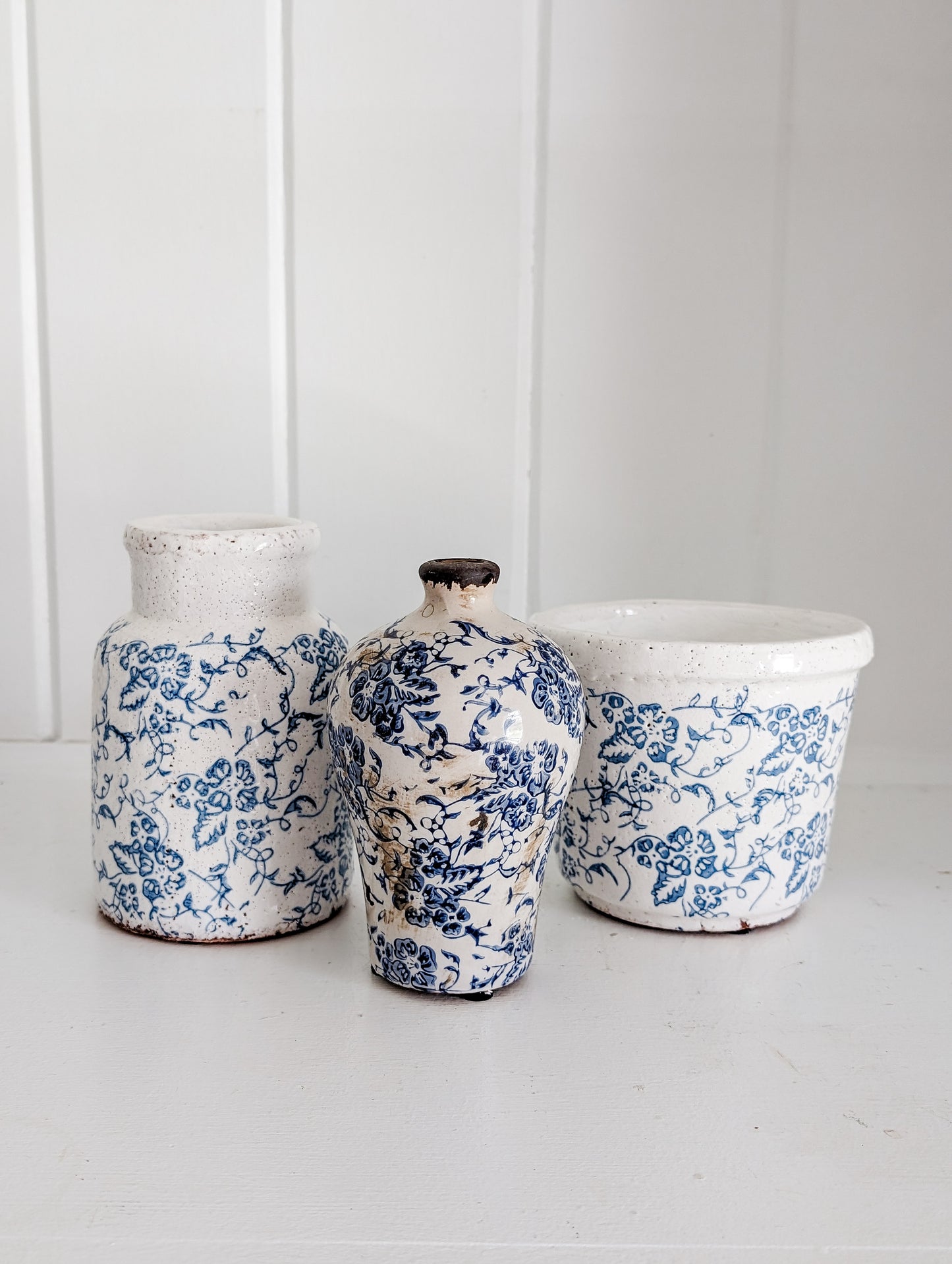 Vintage Inspired Navy Bud Vase
