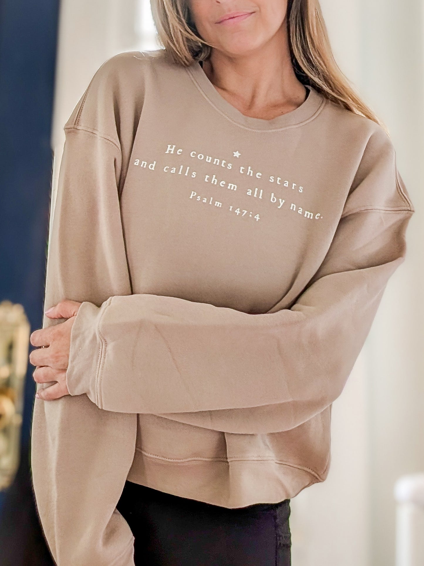 He Counts the Stars Crop Sweatshirt