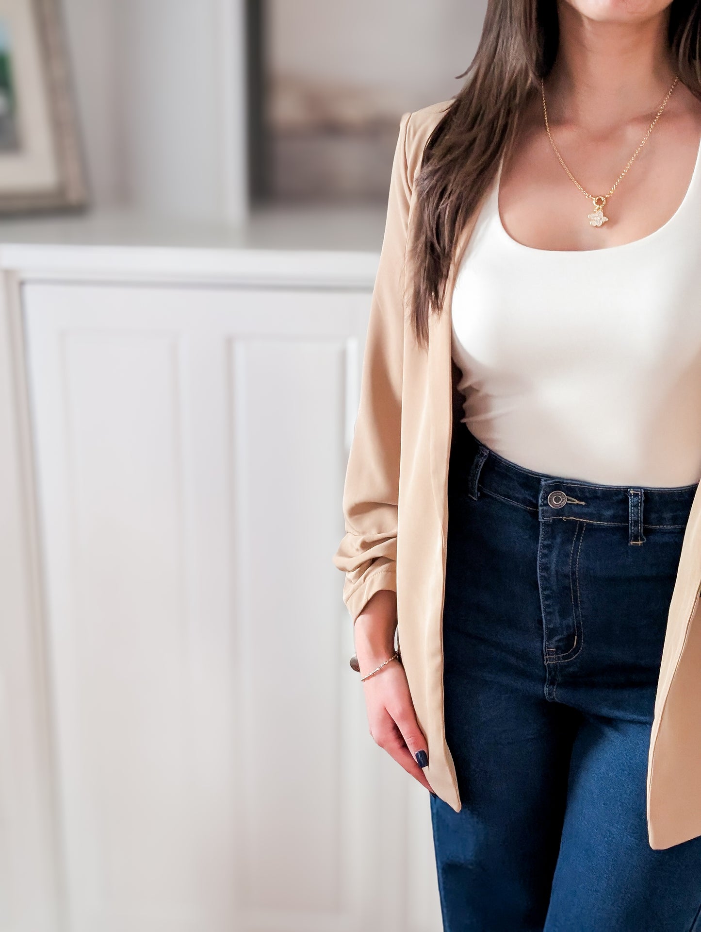 Scrunched Sleeve Blazer