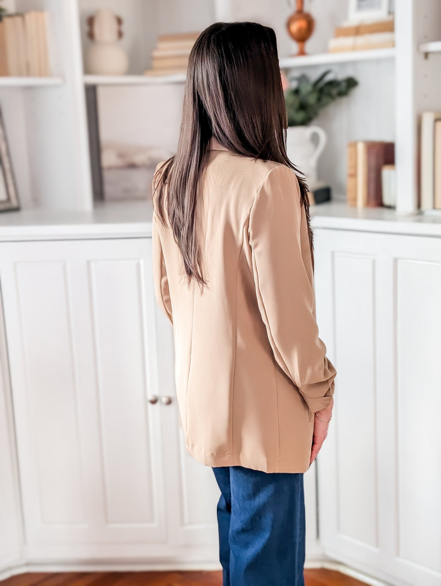 Scrunched Sleeve Blazer