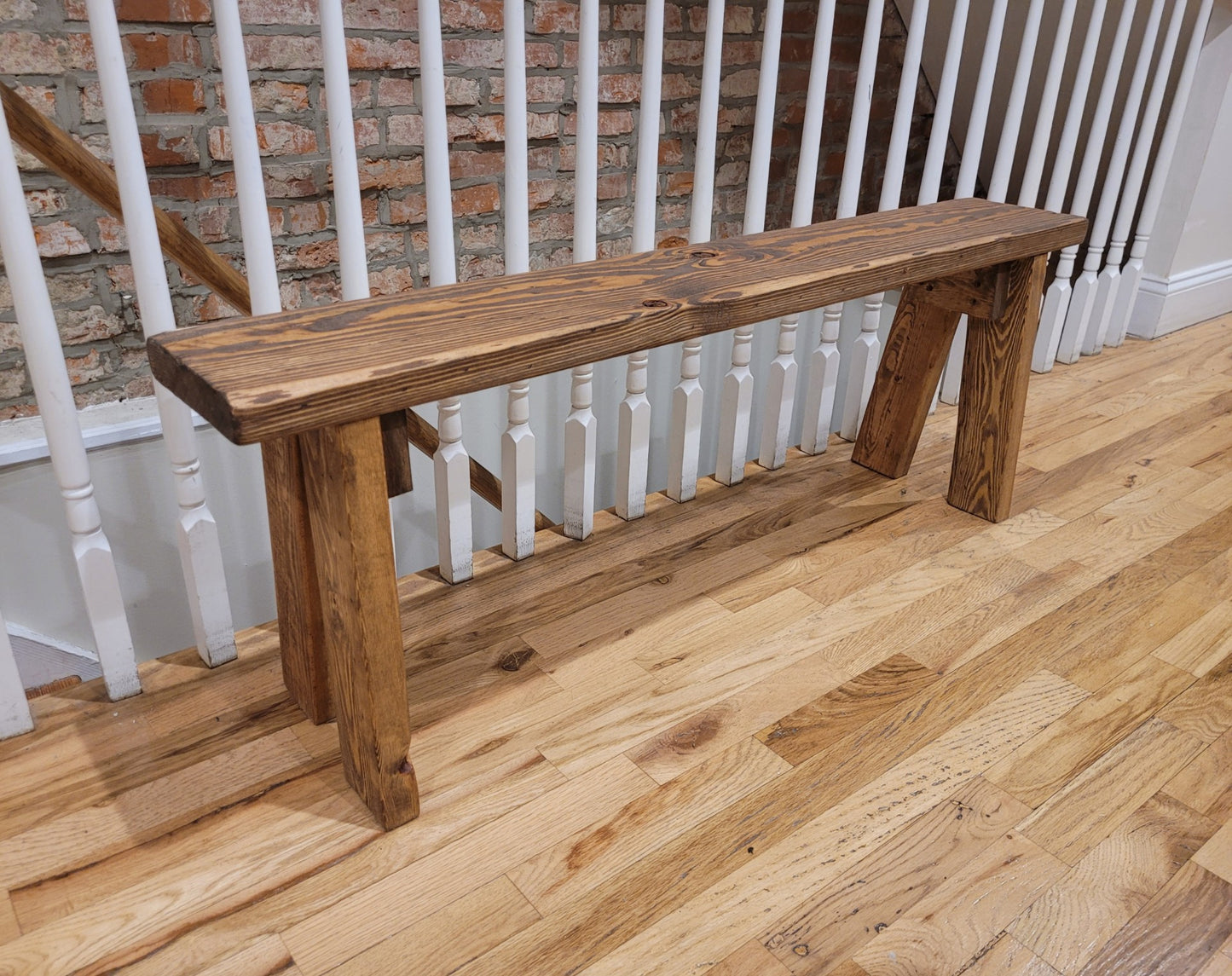 Rustic Weathered Wood Bench