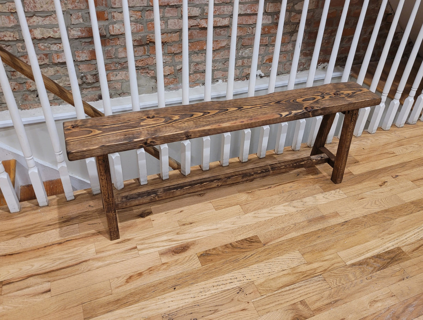 Rustic Weathered Wood Bench