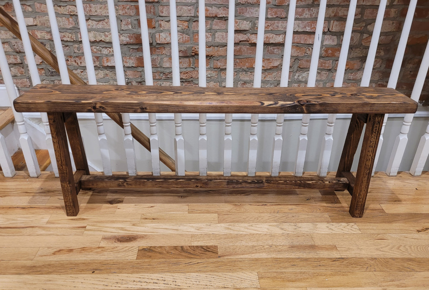 Rustic Weathered Wood Bench