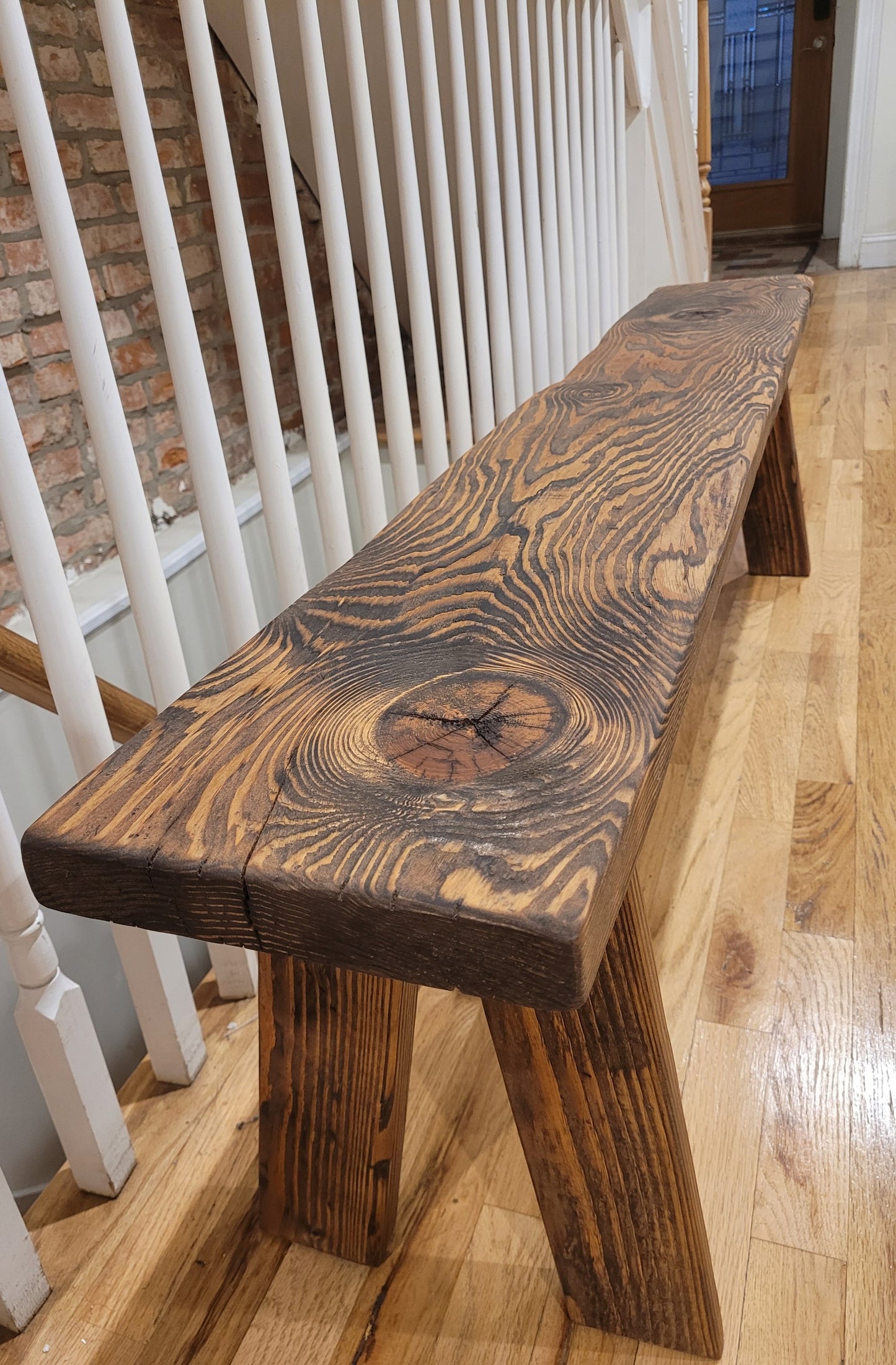 Rustic Weathered Wood Bench