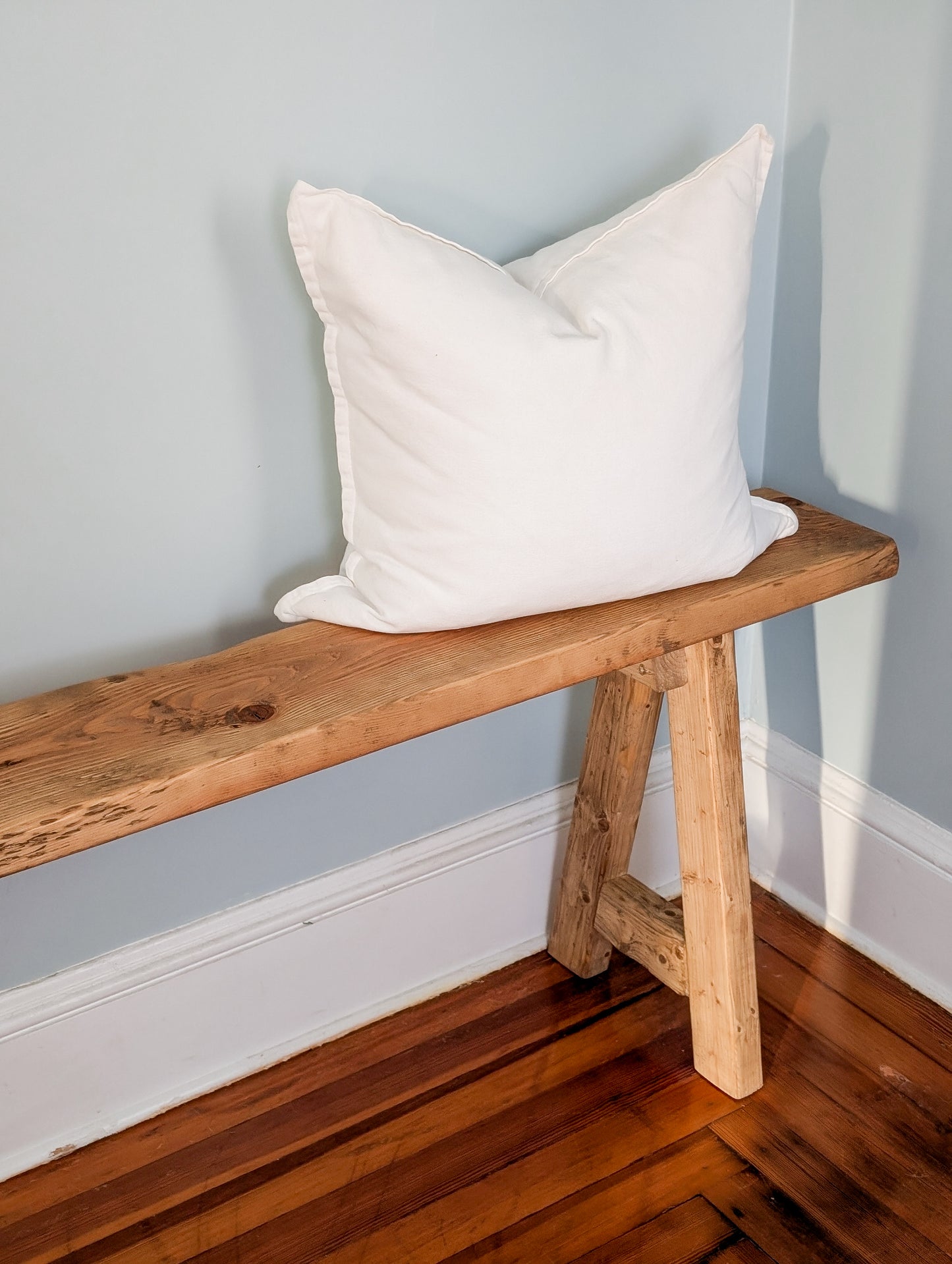 Rustic Weathered Wood Bench