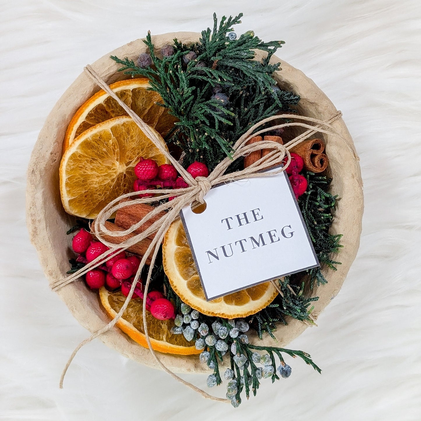 Christmas Potpourri in Paper Mache Bowl