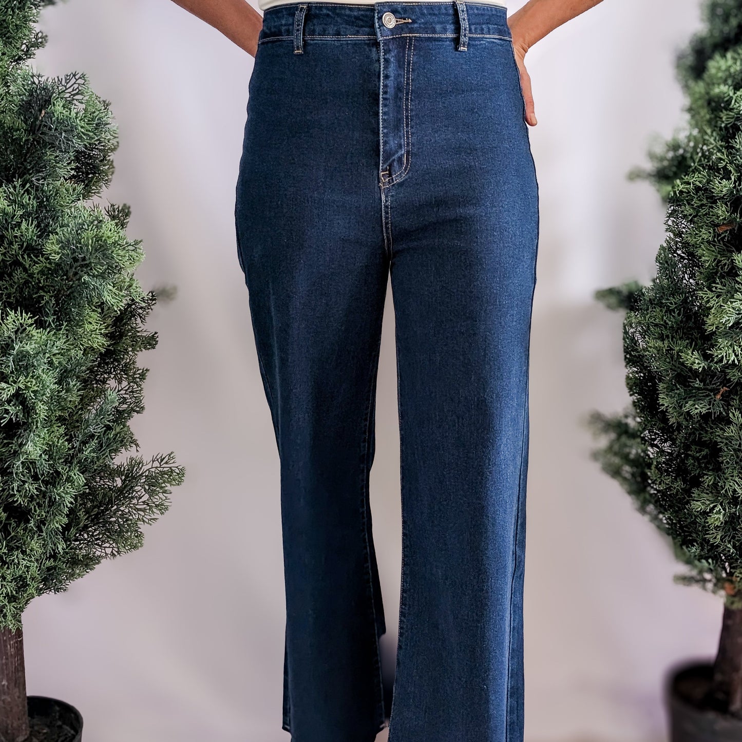 Dark Denim Wide Leg Jeans