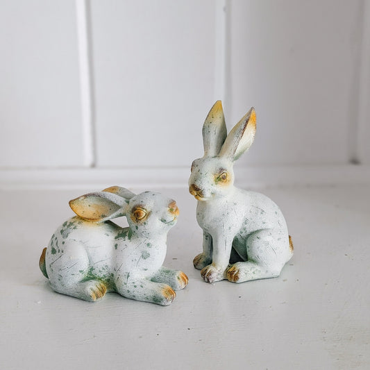 Vintage Inspired Teal Bunnies