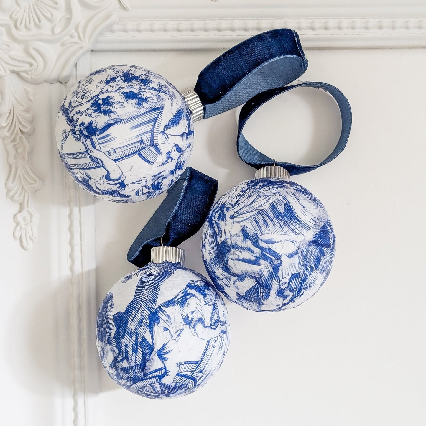 Blue & White Plastic Ornament