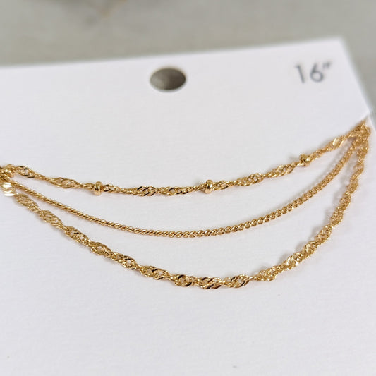 Brass Tri Necklace